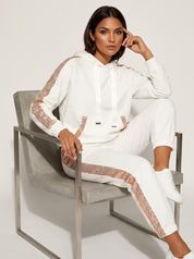 Comfortabele dames lounge set met pailletten - Mireille
