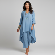 Comfortabele dames set met tuniek en losse broek
