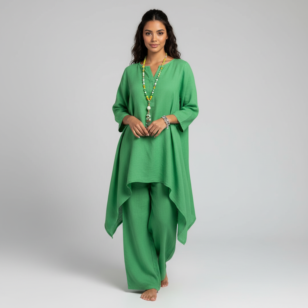 Comfortabele dames set met tuniek en losse broek
