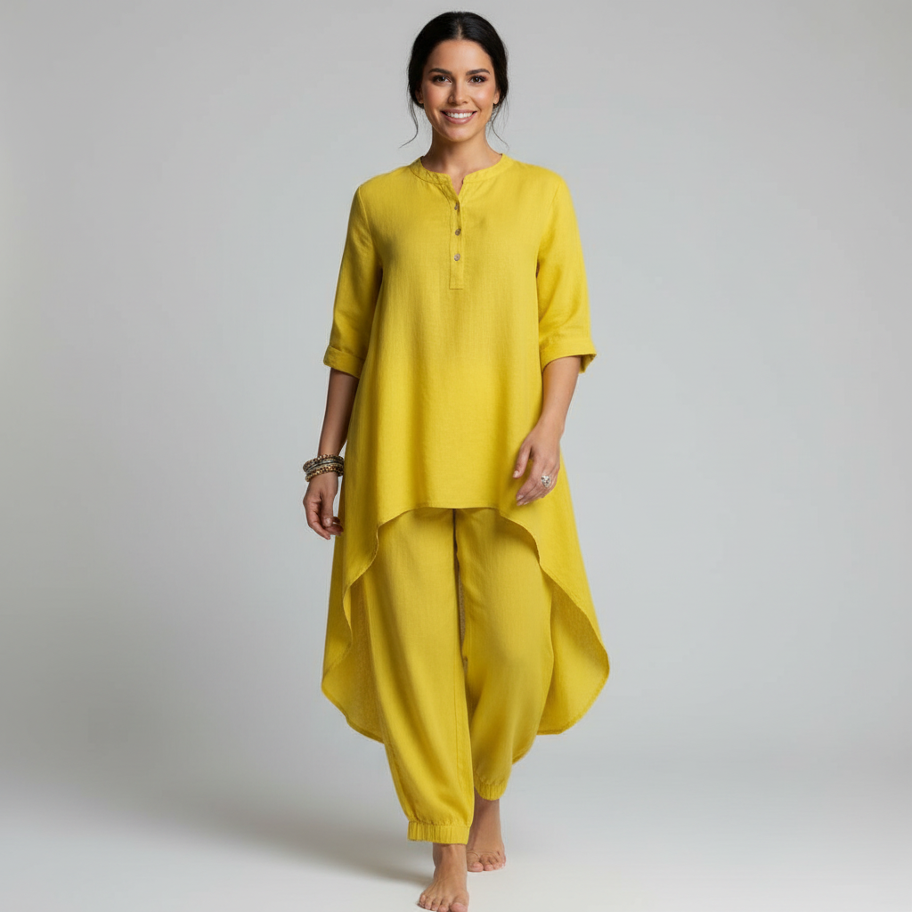 Comfortabele dames set met tuniek en losse broek