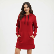 Comfortabele hoodie jurk dames met capuchon – Amélie