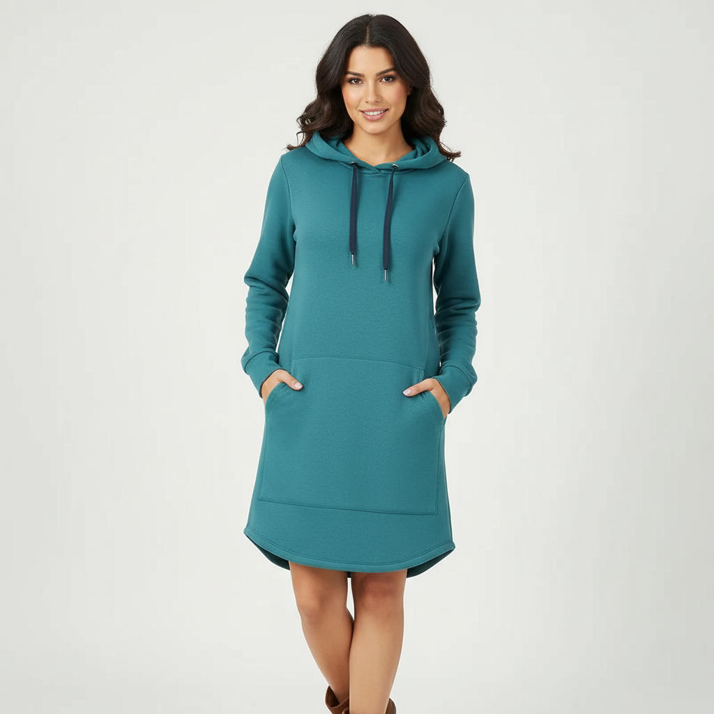 Comfortabele hoodie jurk dames met capuchon – Amélie