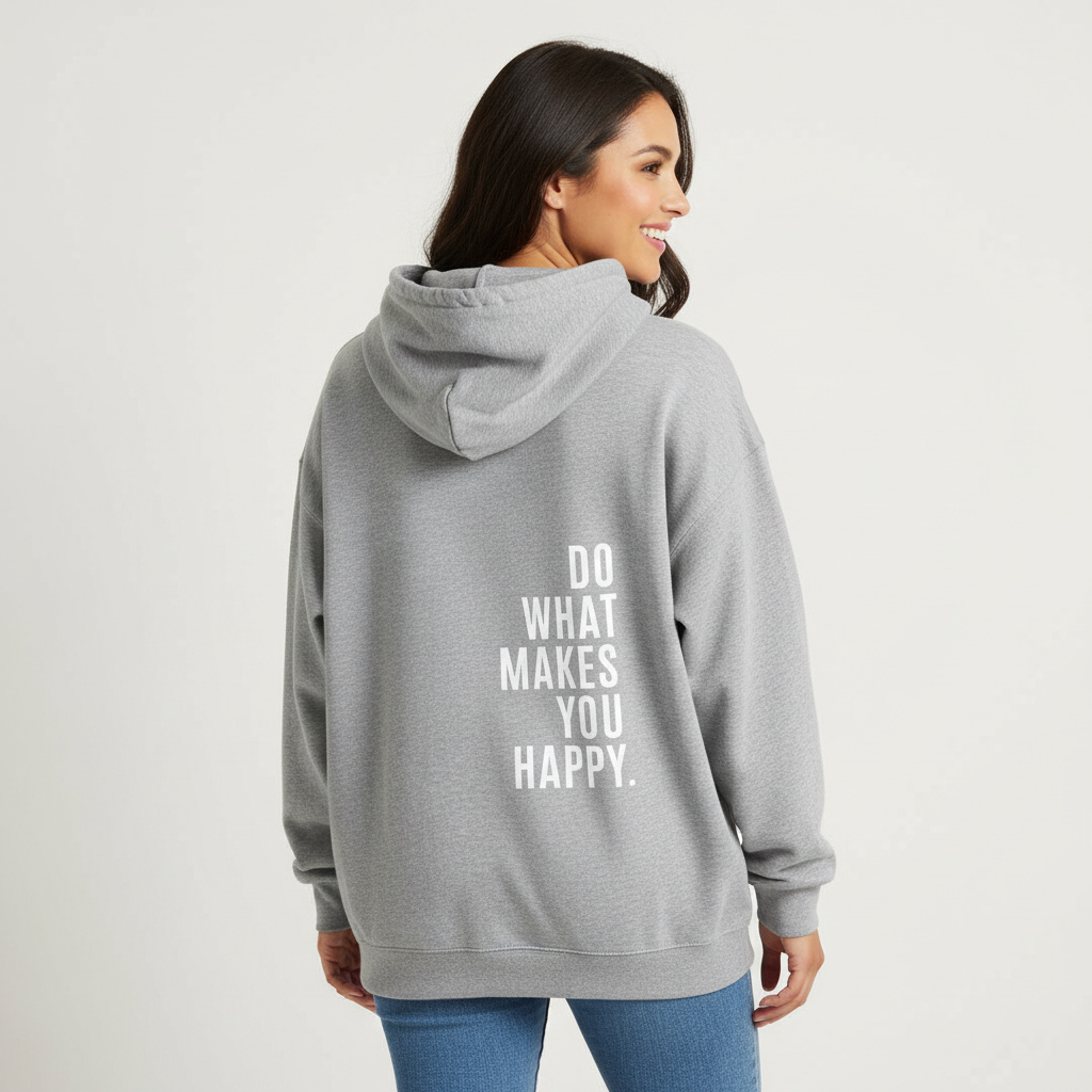 Comfortabele hoodie met statement print – Fenna