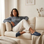 Comfortabele leren damespantoffels voor herfst en winter