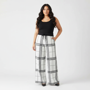 Comfortabele palazzo dames pantalon met ruit – Anna