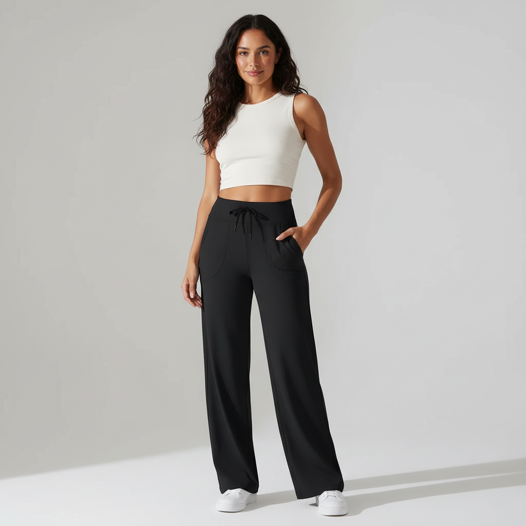 Comfortabele straight-leg dames yoga broek – Motive