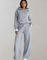 Comfortabele tweedelige hoodie & wide-leg broek
