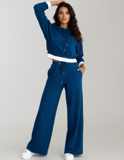 Comfortabele tweedelige hoodie & wide-leg broek