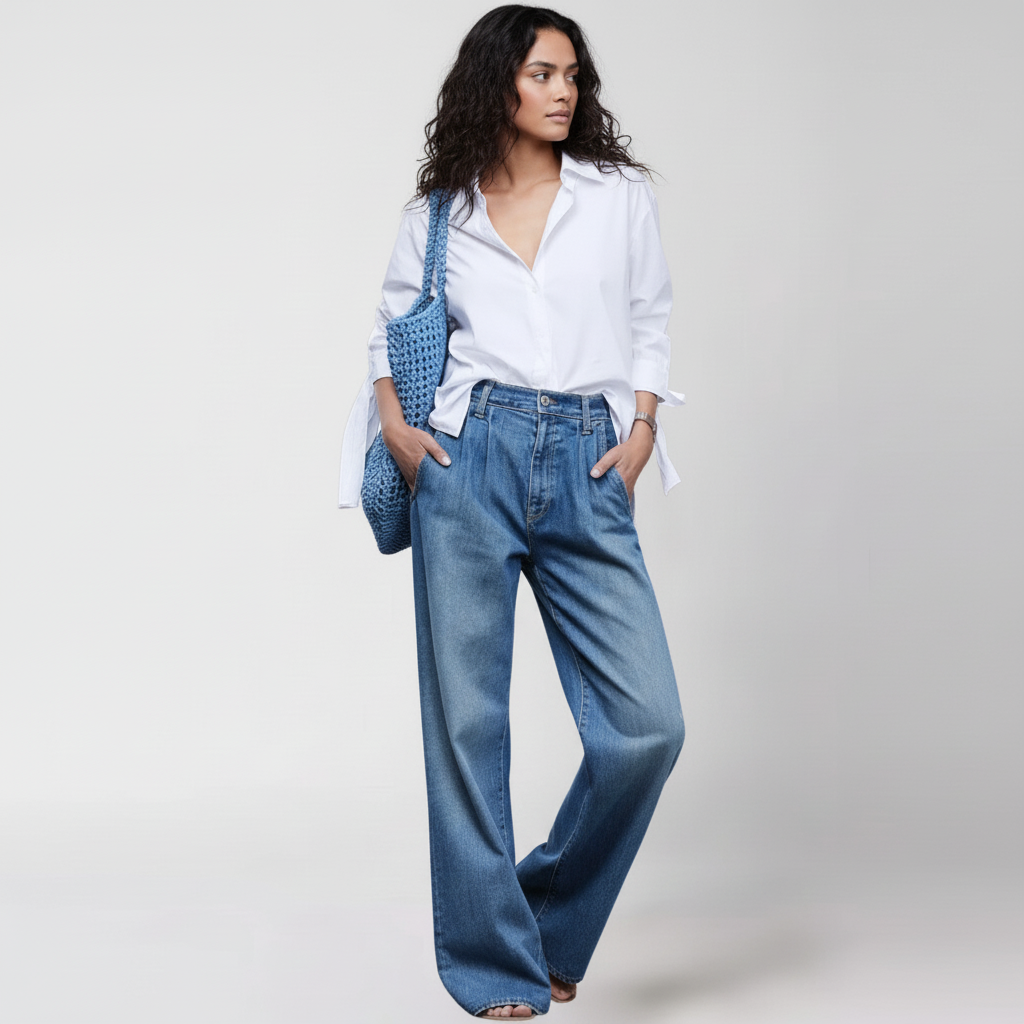 Comfortabele wide-leg damesjeans