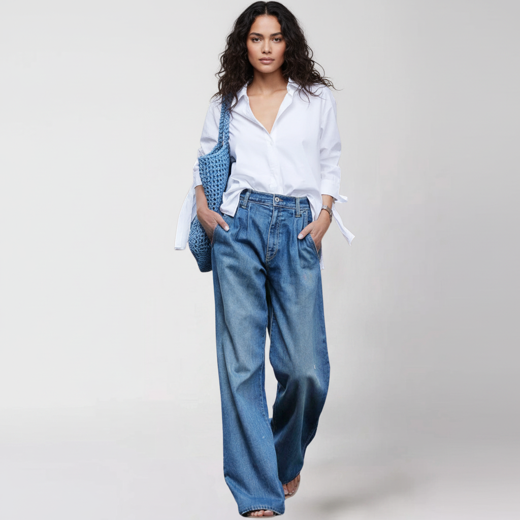 Comfortabele wide-leg damesjeans