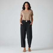 Comfortbroek met rechte pijp en elastische taille