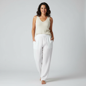 Comfortbroek met rechte pijp en elastische taille