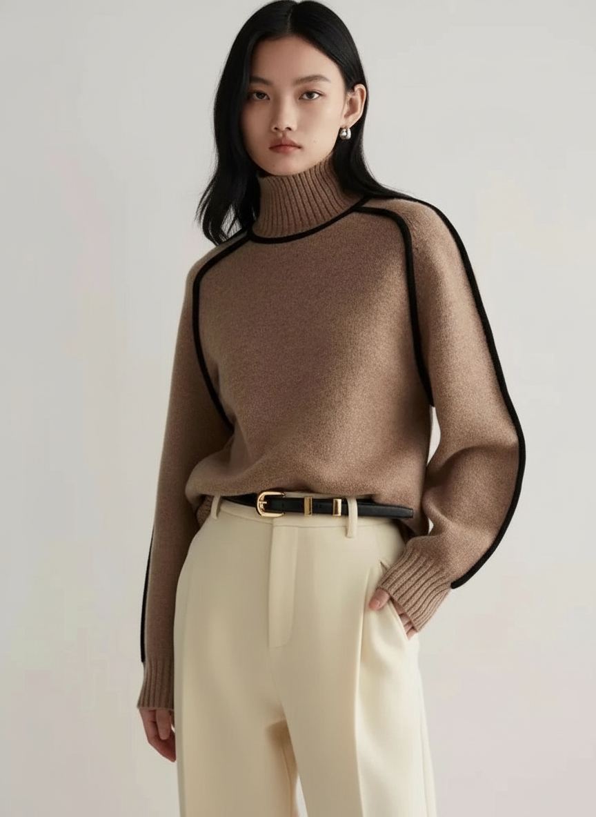 Contrasterende coltrui dames met moderne lijnen – Essence