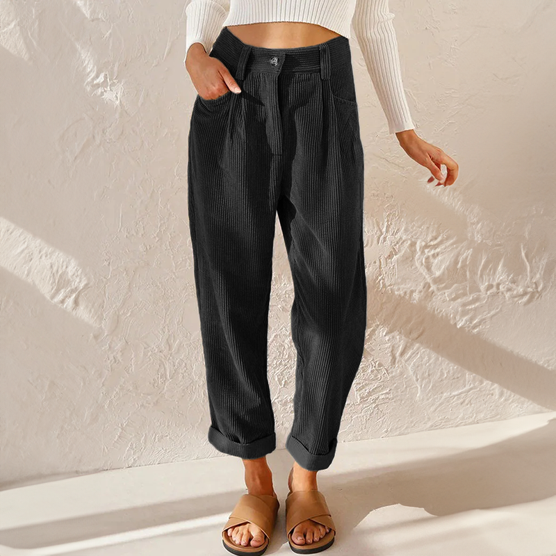 Corduroy broek hoge taille - Lisette