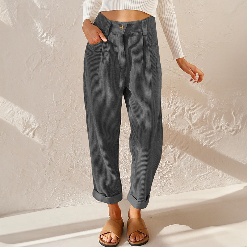Corduroy broek hoge taille - Lisette