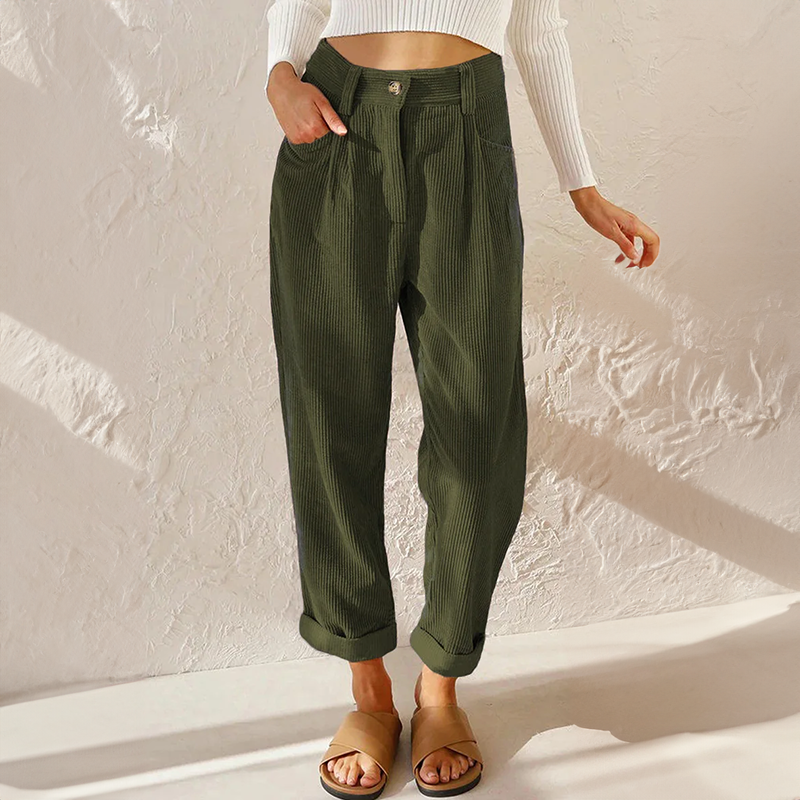 Corduroy broek hoge taille - Lisette