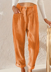 Corduroy broek hoge taille - Lisette