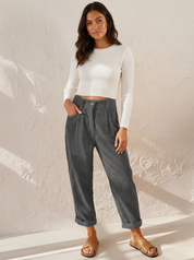 Corduroy broek hoge taille - Lisette