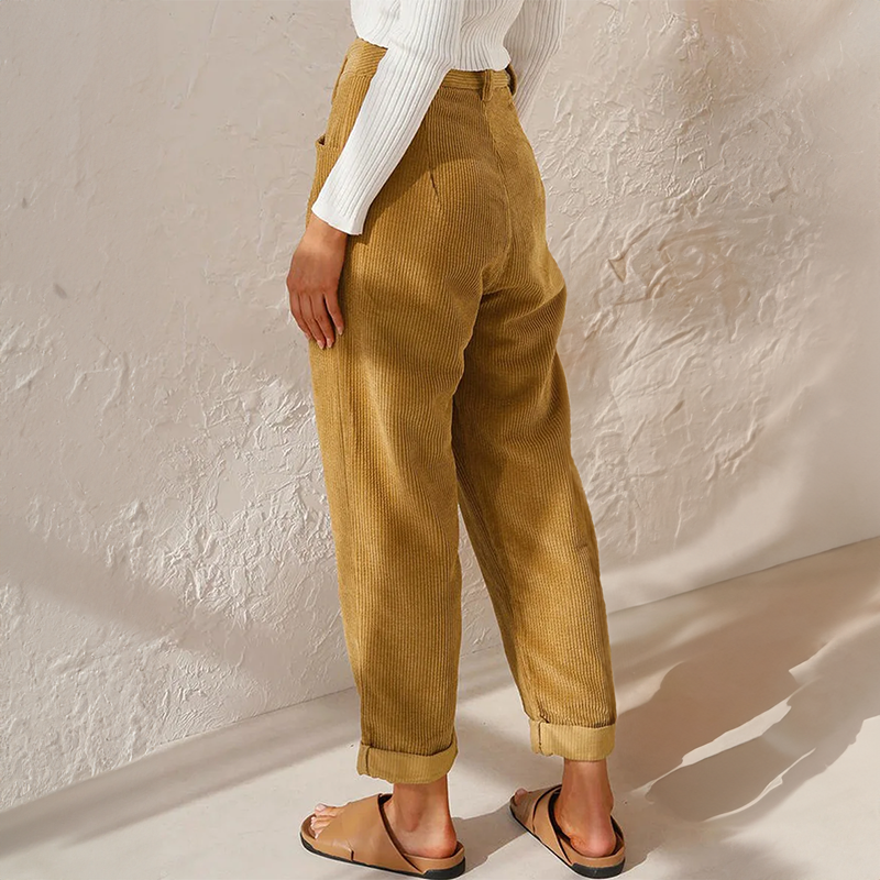 Corduroy broek hoge taille - Lisette