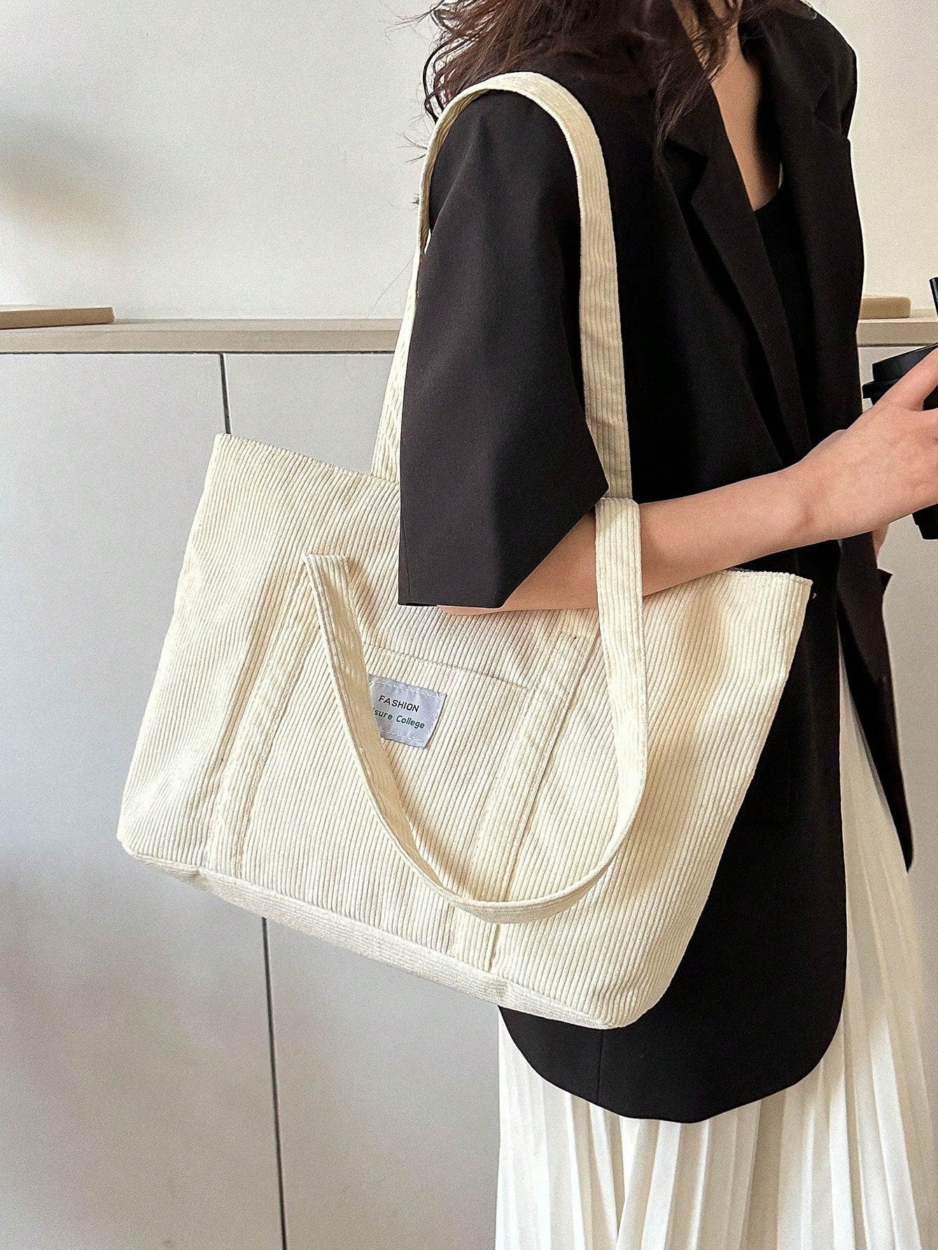 Corduroy shopper tas - Nora