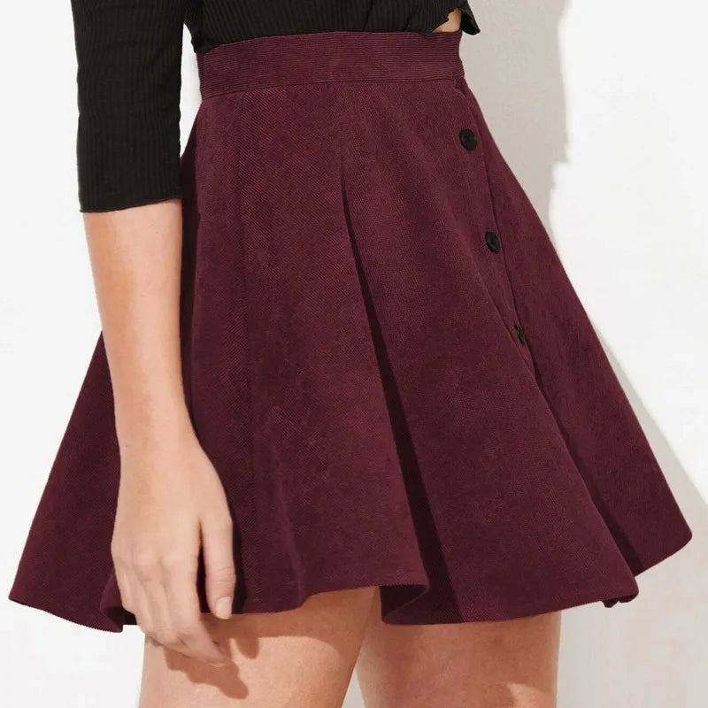 Corduroy dames rok met knopen – Everyday