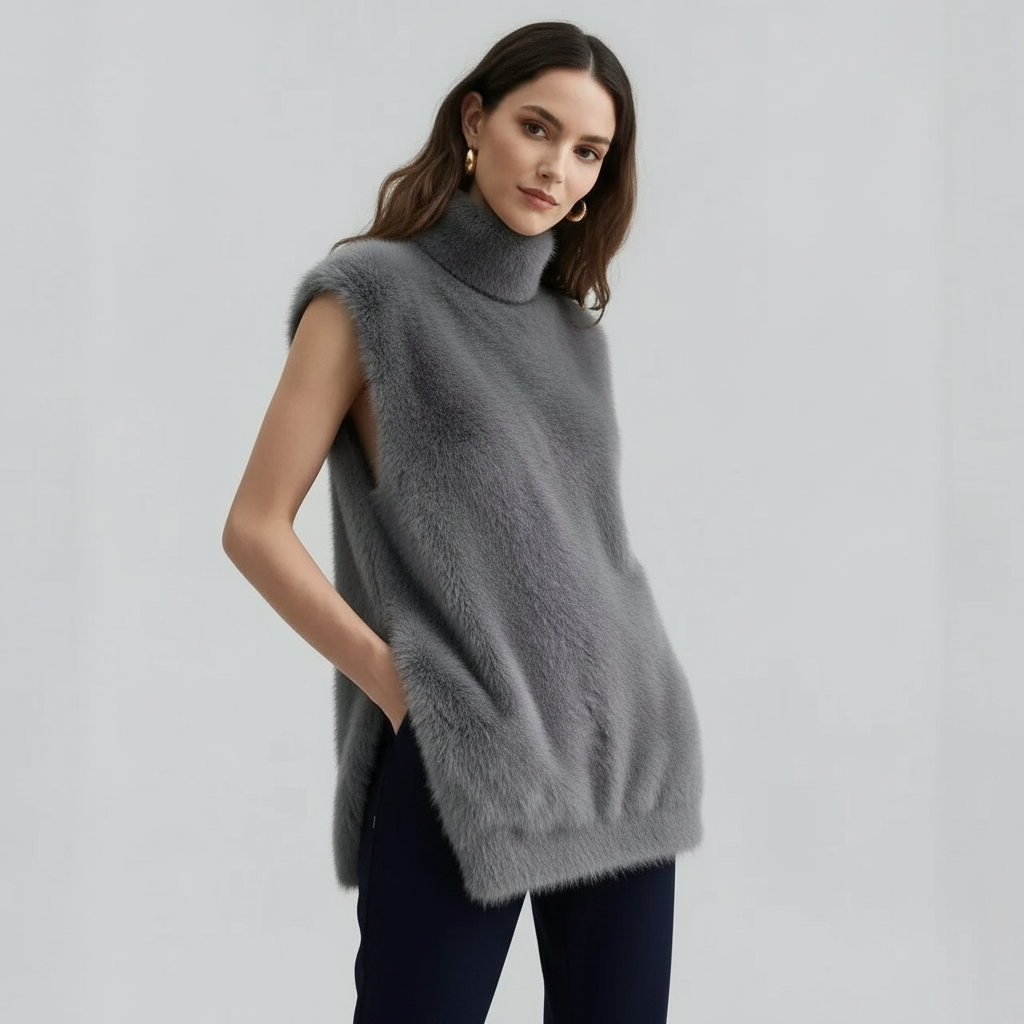 Cozy dames colvest met luxe uitstraling