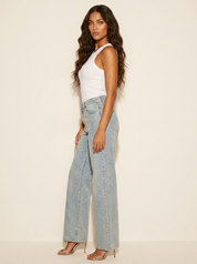 Crystal Glam Wide Leg Jeans - Nova
