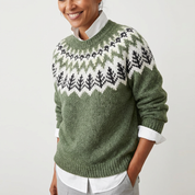 Dames Noorse Gebreide Trui Met Jacquard Patroon