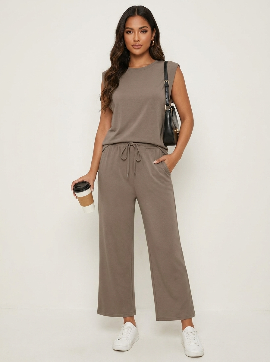 Stylish wide-leg trouser set - Ava