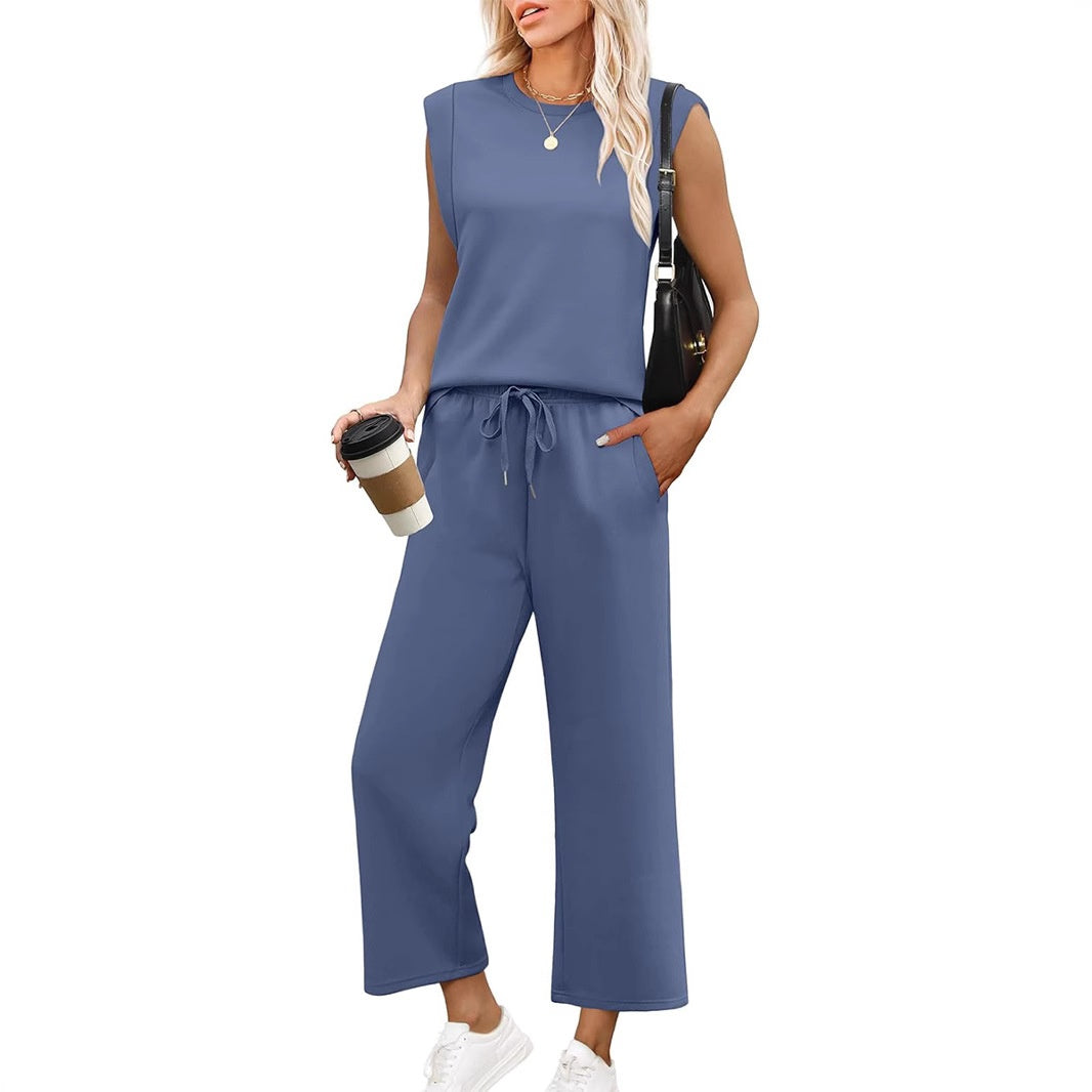 Stylish wide-leg trouser set - Ava