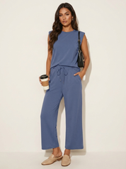 Stylish wide-leg trouser set - Ava