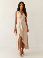 Elegant asymmetrical maxi dress - Olivia