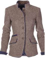 Dames Blazer met Opstaande Kraag – Getailleerd met Knopen