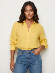 Dames Blouse – Losvallend met Kraag en Knoopsluiting
