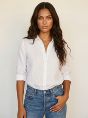 Dames Blouse – Losvallend met Kraag en Knoopsluiting