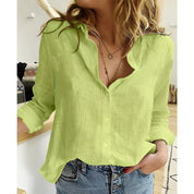 Dames Blouse – Losvallend met Kraag en Knoopsluiting