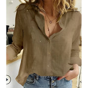 Dames Blouse – Losvallend met Kraag en Knoopsluiting