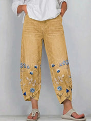 Dames Broek met Bloemen – Losvallend Model met Enkellengte