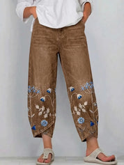 Dames Broek met Bloemen – Losvallend Model met Enkellengte