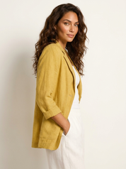 Dames Casual Blazer – Effen Blazer met Losvallende Pasvorm