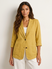 Dames Casual Blazer – Effen Blazer met Losvallende Pasvorm