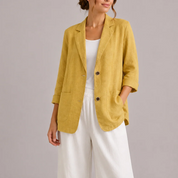 Dames Casual Blazer – Effen Blazer met Losvallende Pasvorm