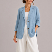 Dames Casual Blazer – Effen Blazer met Losvallende Pasvorm