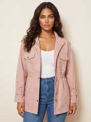 Dames Casual Jas – Lichtgewicht Jas met Taille en Ritssluiting