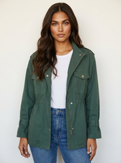 Dames Casual Jas – Lichtgewicht Jas met Taille en Ritssluiting