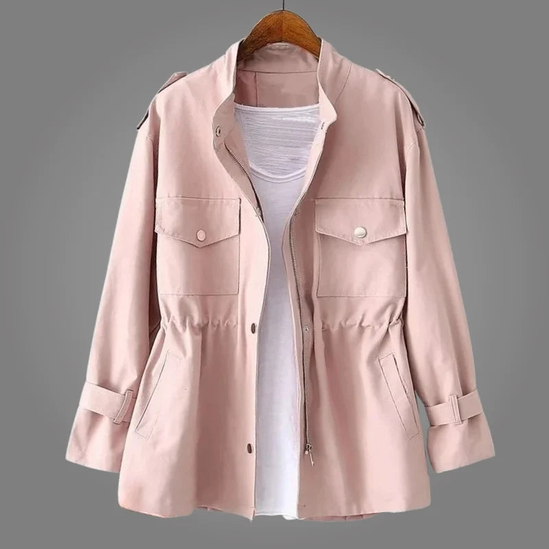 Dames Casual Jas – Lichtgewicht Jas met Taille en Ritssluiting