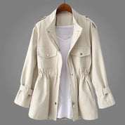 Dames Casual Jas – Lichtgewicht Jas met Taille en Ritssluiting