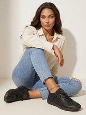 Dames Casual Sneakers – Veters en Klittenbandsluiting