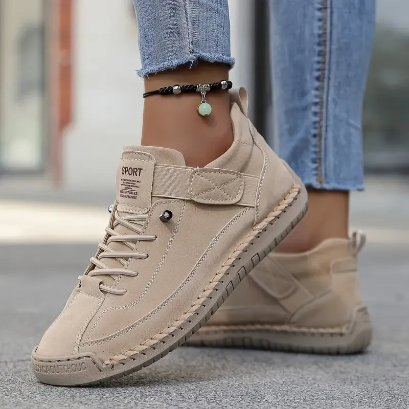 Dames Casual Sneakers – Veters en Klittenbandsluiting