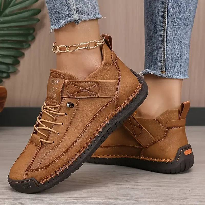 Dames Casual Sneakers – Veters en Klittenbandsluiting
